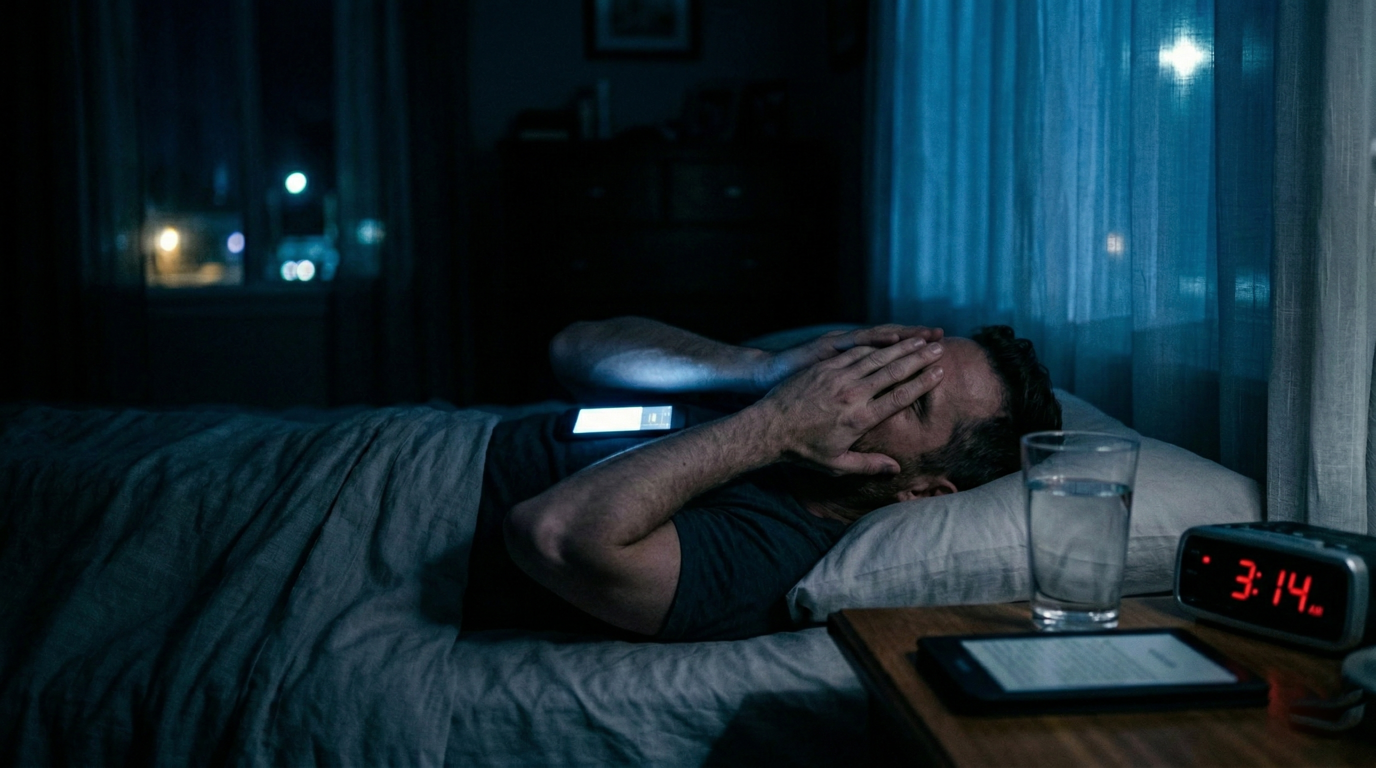 Waking up at 2 or 3 AM every night? Photo of person awake at 3am