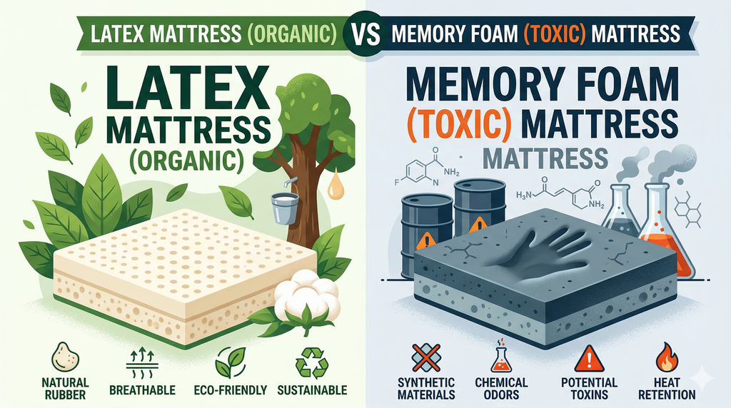 Organic Latex Mattress vs Memory Foam: Materials, Chemicals, and What You Are Really Sleeping On