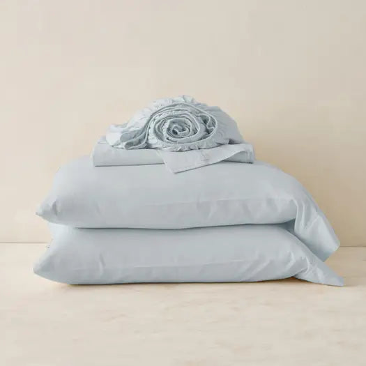 Complete Sleep Organic Bedding Bundle CA King - cotton sheet set in blue