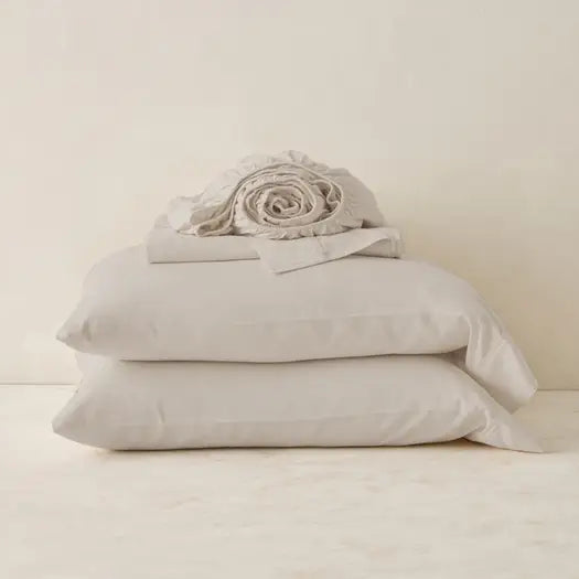 Complete Sleep Organic Bedding Bundle CA King - cotton sheet set in gray