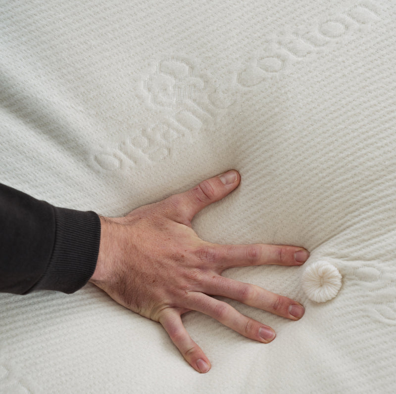 Chemical-free organic mattress lifestyle — The Ultimate Snooze Essential in bedroom, no foam, no VOCs, natural latex support