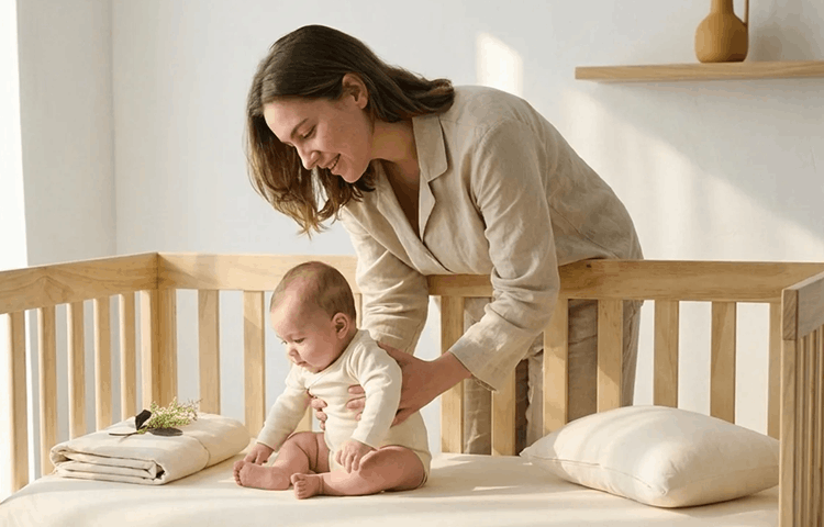 Baby sleeps chemical free from day one.