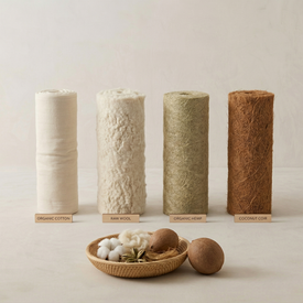 Organic baby mattress materials — The Snooze Nest, certified cotton and wool, no fiberglass, no boric acid