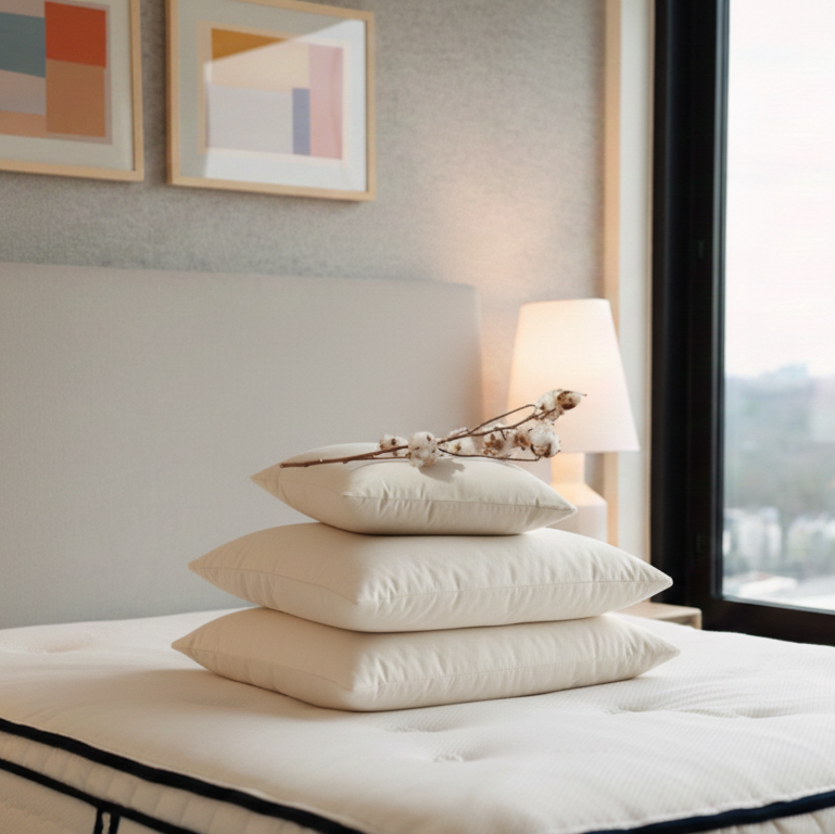 Organic cotton pillow single — The Ultimate Snooze Signature, GOTS certified fill, hypoallergenic, no synthetics
