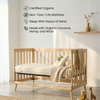 Chemical-free crib mattress — The Snooze Nest, GOTS certified cotton cover, naturally flame resistant wool layer