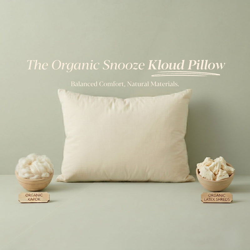 Complete Sleep Organic Bedding Bundle CA King - TUS pillow lifestyle photo