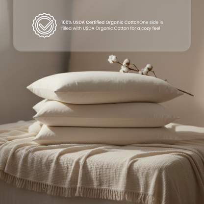 Organic pillow set with USDA certification — Two-Pack Signature Cotton, GOTS certified, naturally hypoallergenic