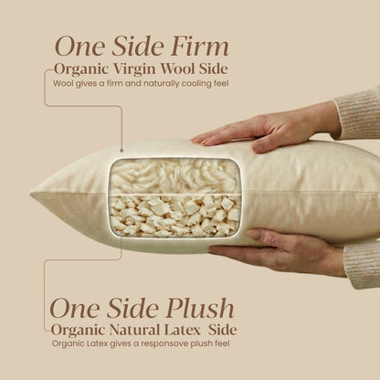The Organic Snooze Pillow Dual Sided Firm or Plush - WoolTex fabric detail view 2