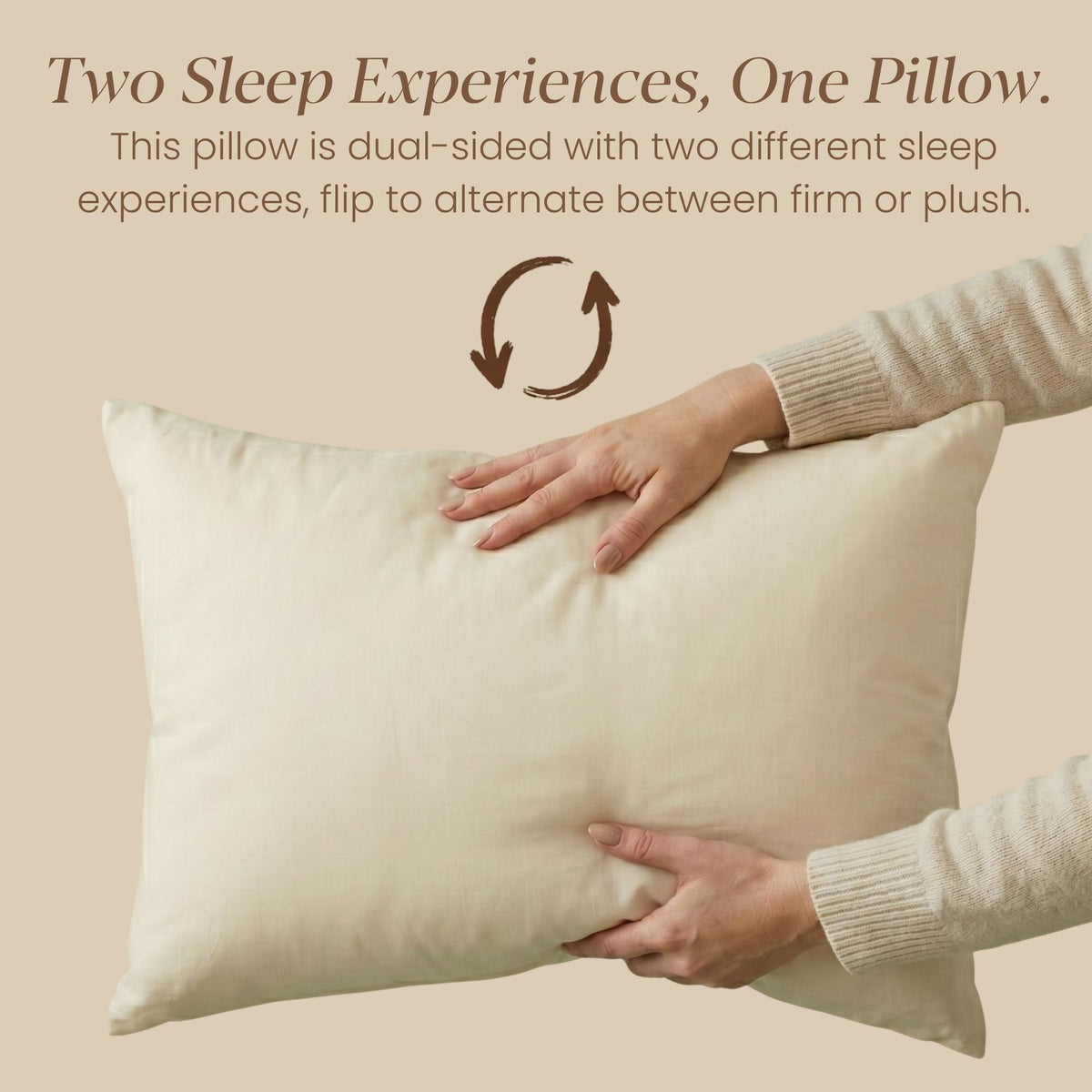 The Organic Snooze Pillow Dual Sided Firm or Plush - WoolTex fabric detail view 3