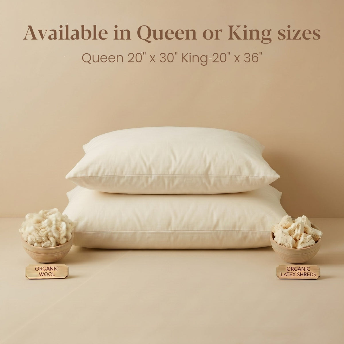 The Organic Snooze Pillow Dual Sided Firm or Plush - WoolTex fabric detail view 4