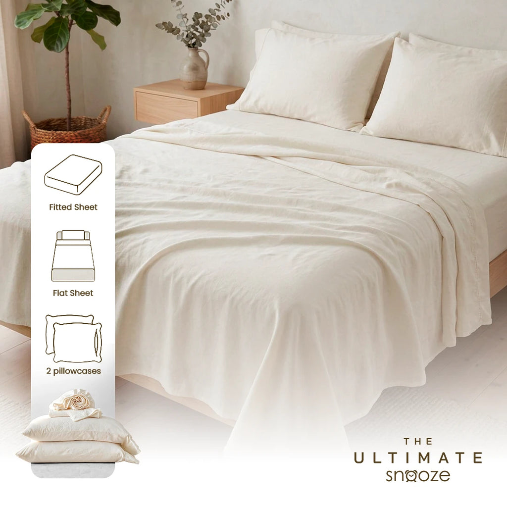 100% Linen Natural Cool Sheet Set