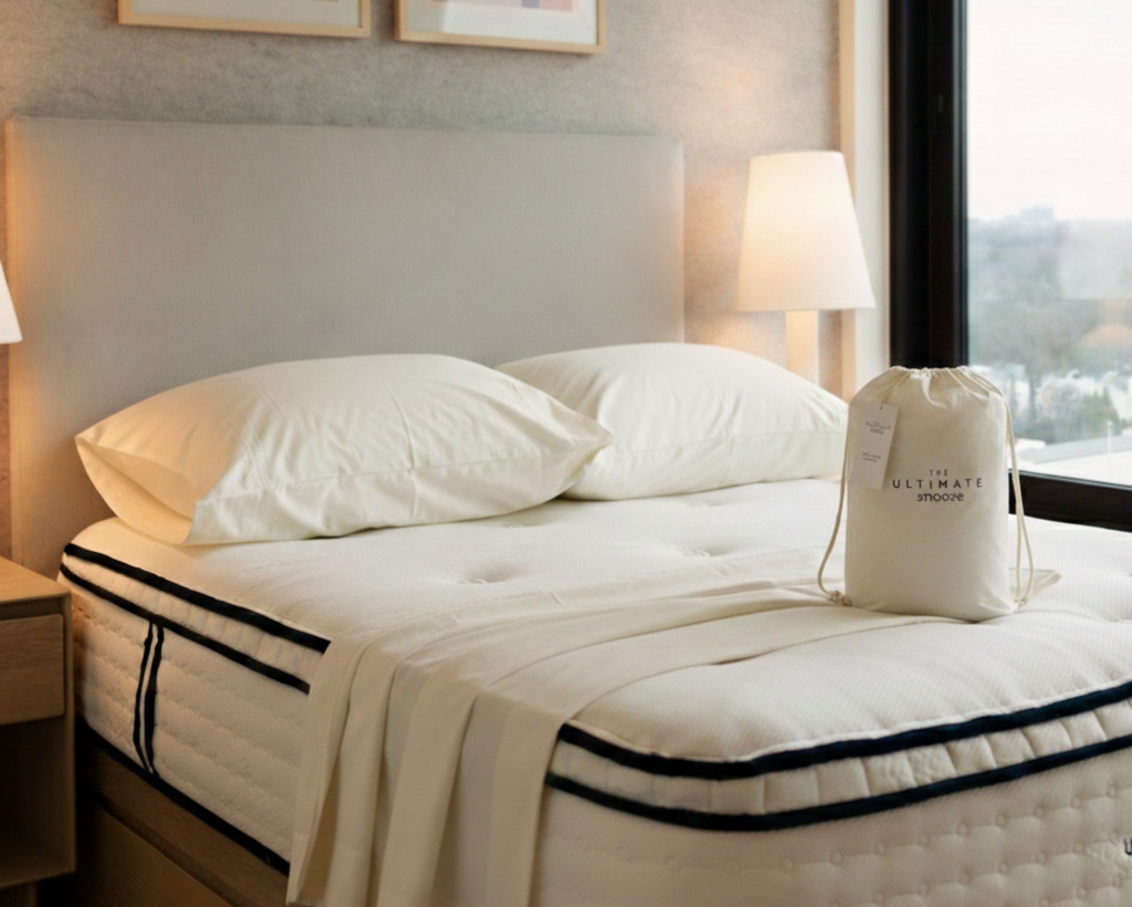 Organic cotton sheet set bundle — The Ultimate Snooze Breezeline, GOTS certified, no chemical dyes or coatings