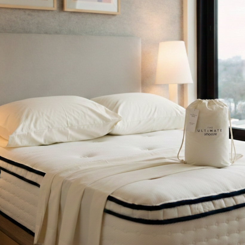 Organic cotton sheet set bundle — The Ultimate Snooze Breezeline, GOTS certified, no chemical dyes or coatings